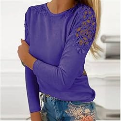 iPOGP Women's Round Neck Solid Color Hollow