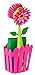 Vigar Flower Power 3-in-1 Kitchen Sink Caddy Set, Flower-Shaped Dish Brush, Sponge, Fence-shaped Holder and Suction Cup, Ideal Sink Organizer, Pink