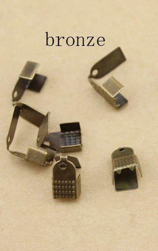 Antique Bronze Folding Crimps 200pcs 5x9mm End Clasp Jewelry Clasp Jewelry DIY Findings