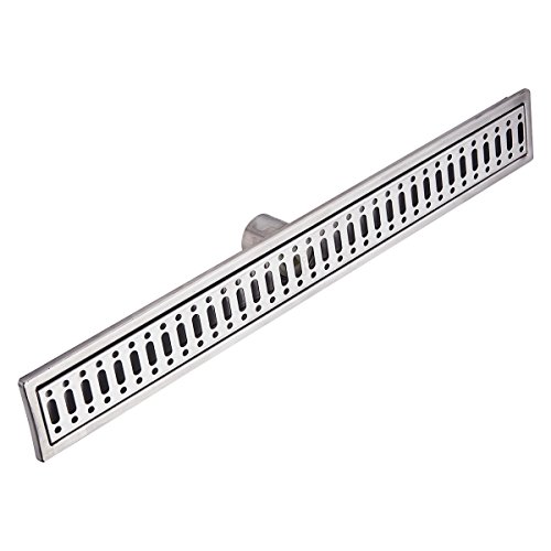 Fyeer Linear Shower Drain Floor Drain Bars Drain Strainers with Removable Grate, 32-Inch, Brushed 304 Stainless Steel