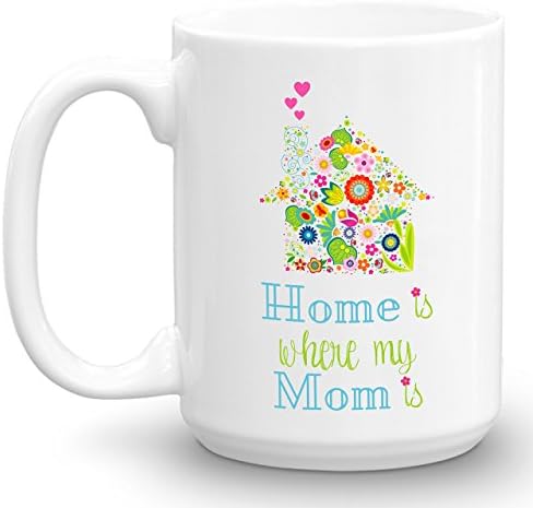 Long Distance Coffee Mug Gift, Home is where my Mom is, 15oz