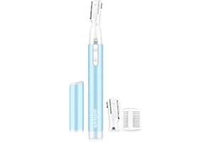 aisleek Eyebrow & Facial Hair Trimmer, Precision Detailer with Rinseable Blade, Battery Operated, Double-Sided Razor for Fine Hair, Chin & Peach Fuzz, Compact Pen Size, Safe & Gentle Touch-ups