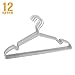 HOUSE DAY Aluminum Alloy Hangers Metal Hangers Non Slip Cloth Hanger Stainless Steel Strong Metal Wire Hangers Clothes Hangers 12 Pack 16.5 Inch,Standard Hangers (Sliver)