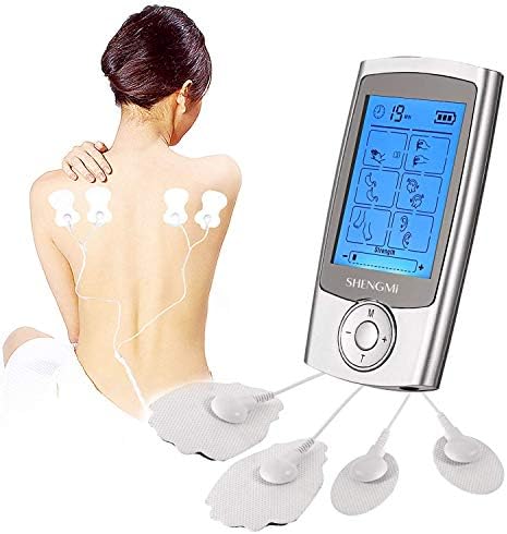Tens Unit Pulse Massager with 8 pads16 Modes Rechargeable TENS Unit Portable Electronic Pulse Massager for Held Body Electrical Muscle Stimulator EMS Unit
