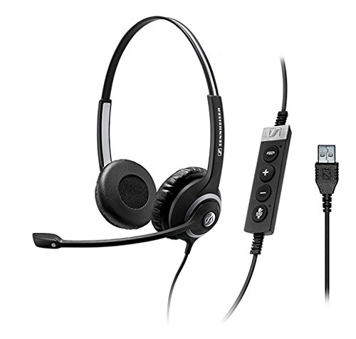 Sennehsier CIRCLE Seriers SC 260 USB MS II,  Double-sided, Wired Headset, USB  in-line Call Control Unit, Certified for Skype for Business