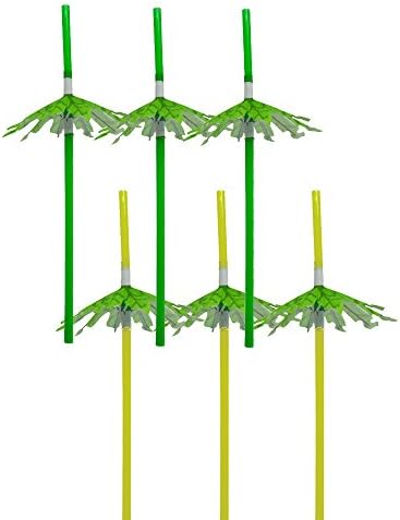 Bilipala Palm Tree Paper Cocktail Party Umbrella Tropical Drink Straws - Great for Parties, Drinks, Cocktails,Pack of 20