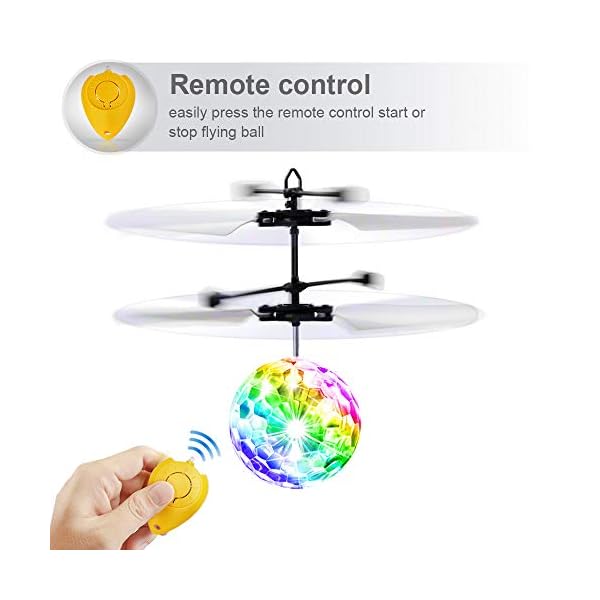 Betheaces Flying Ball, Kids Toys RC Flying Hover Disco Ball Toy Helicopter Drone Infrared Induction with Built-in Flashing LED Light Gifts for Boys Girls Teenagers Indoor and Outdoor Handheld Games