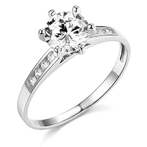 14k Yellow OR White Gold SOLID Wedding Engagement Ring