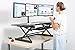 Rocelco 46″ Height Adjustable Standing Desk Converter BUNDLE | Sit Stand Computer Workstation Riser | Triple Monitor Retractable Keyboard Tray Gas Spring | Black with Anti Fatigue Mat (R DADRB-46-DM3)thumb 2