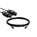 Digital Optical Fiber Audio Cable Toslink DTS, Dolby, PCM, for Home Theater Digital Optical Audio Cable (S/PDIF) Optic Fiber Dolby DTS Home Theater Xbox Playstation (12 FT, Black)