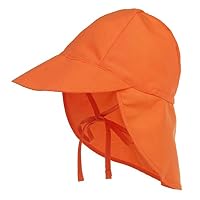 JiaDuo Baby Toddler Sun Protection Beach Hat Kids Boy Girl Adjustable Flap Orange 44-48cm