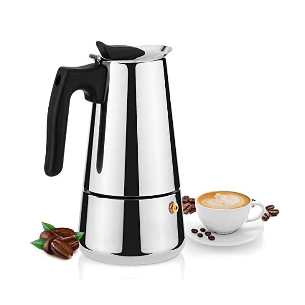 Espressokocher für Herd 6-Cup 10oz/300mL schwarz
