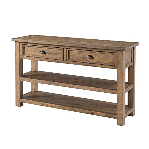 Benjara Coastal Style Rectangular Wooden Console Table with Two Drawers