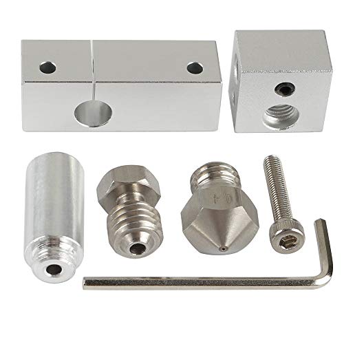 BCZAMD MK10 All Metal Hotend Cooling Block Kit with 0.4MM Nozzle for Wanhao I3, Monoprice Maker Select 3D Printer V2, Cocoon Create 3D Printer