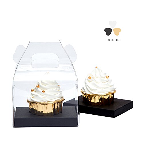 Black Cupcake Boxes. YoTruth Bakery Elegant Black Single Serve Cupcake