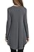 Hotouch Womens Long Sleeve Blouse Shirts Solid Casual Blouses Shirt (Grey XL)