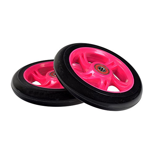 Monster Motion 125 mm Wheel for the Razor A3 Kick Scooter, Black Wheel Pink 5-Spoke Hub