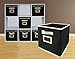 Sodynee Foldable Cloth Storage Cube Basket Bins Organizer Containers Drawers, 6 Pack, Beige/Black