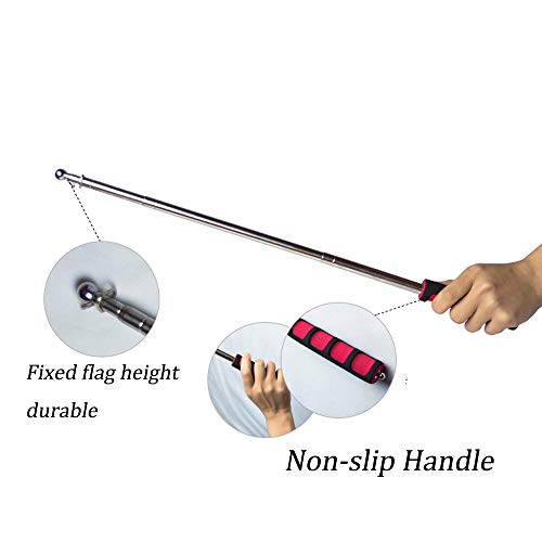 godehone Telescoping Flagpole,Stainless Steel Banner Tour Guide Teachers Flag Sign Collapsable Pole (79") 1 pc - Thumbnail 2