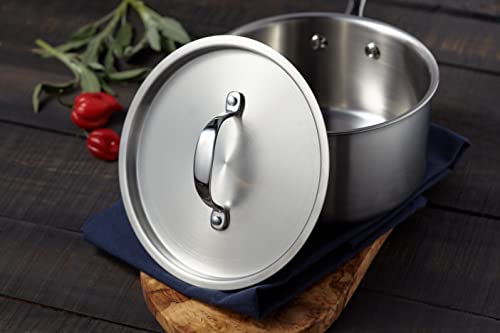 Stellar Eclipse 3-Piece Set of Saucepans, 1.5QT, 3QT and 4QT Saucepans with Weighted Stainless Steel Lids, Triple-Ply Construction, Induction Ready