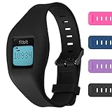 Fitbit Zip Buckle Bracelet - Adjustable Wristband and Wristwatch Style - Fitbit Zip Silicone Replacement Secure Band with Chrome Watch Clasp and Fastener Buckle - Fix the Tracker Fall Off Problem
