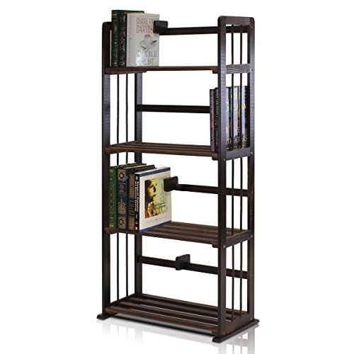 Furinno Pine Solid Wood 4Tier Bookshelf, Espresso Pricepulse