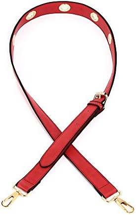 Handbag Strap Replacement Belt PU Leather for Bag Adjustable Handle Shoulder Detachable Removable Cross Body New – 125 cm Long, D1 - Red