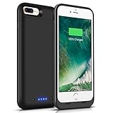 Battery Case for iPhone 8 Plus / 7 Plus 7000mAh, Gasopic Upgraded Portable Protective Charging Case for iPhone 7 Plus/8 plus (5.5inch) Extended Power Bank Rechargeable Battery Charger Case-Black