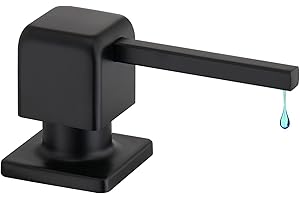 CREA Soap Dispenser for Kitchen Sink, Kitchen Soap Dispenser Black Square Built in Sink Soap Dispenser for Bathroom with 17 OZ Bottle