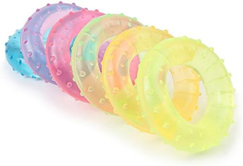 Petkuguo Pet Dog Chew Clean Dental Health Circle Chew Toy Non-Toxic TPR Bite Resistant Pacifier Shape Squeaker Chew Toys,BEST For TRAINING Your Dog For Interactive Chew &amp; Play Time