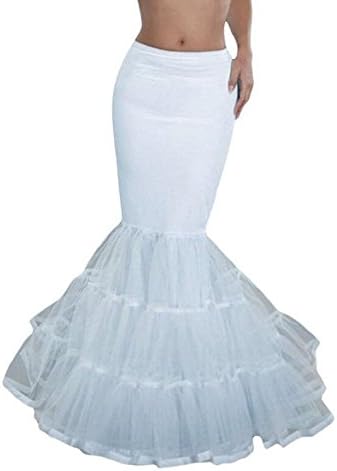 TF Dress Women's Mermaid Fishtail Hoop Bridal Wedding Petticoat (One Size, White)