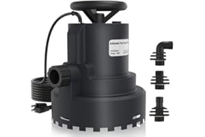 AgiiMan 1HP Automatic Submersible Water Pump, 5000GPH Sump Pump Utility Pump for Pool Draining, Water Removal Pump with 33' Power Cord for Flooded Areas, Swimming Pool, Flooded House Basement,Black