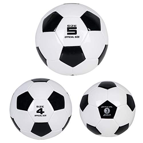 YANYODO Traditional Soccer Ball for Training Recreation Practice, Classic Size 3/4/5 Available for Indoor Outdoor Toddlers Kids Teens Adults(Size 3)