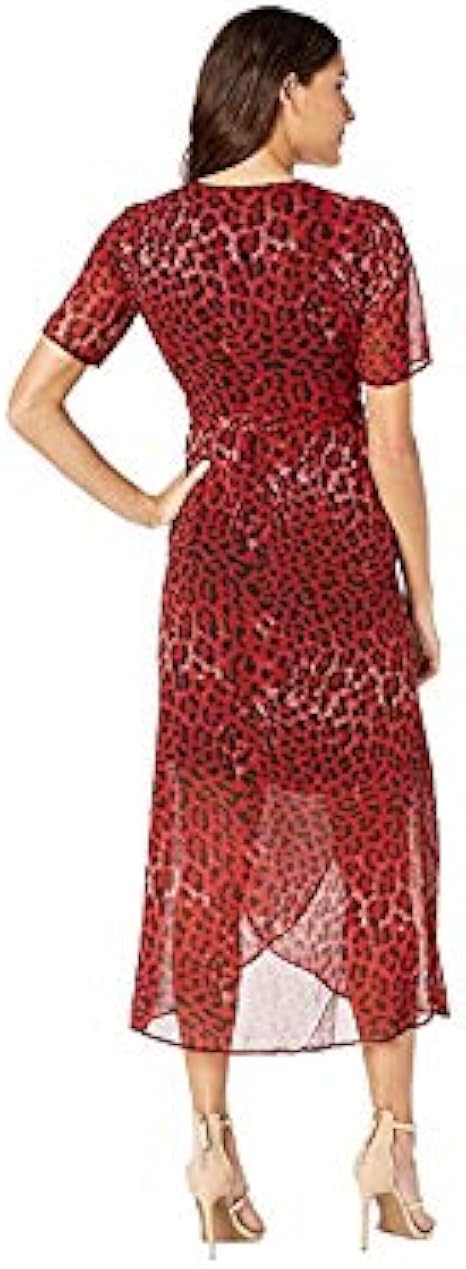 bardot leopard wrap dress