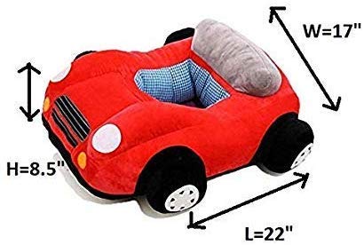 AVSHUB Baby Sofa Seat Chair Car Shape Baby Supporting Seat Soft Plush Cushion and Chair for Kids - Red 4 AVSHUB Baby Sofa Seat Chair Car Shape Baby Supporting Seat Soft Plush Cushion and Chair for Kids - Red - Image 4