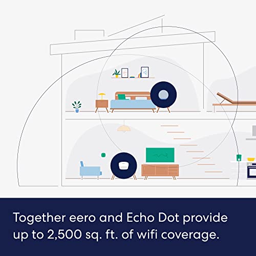 Echo Dot (5th Gen) with clock Cloud Blue with eero Mesh Wifi Router