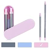 Reusable Straws Stainless Steel Metal - Telescopic Long Drinking Straw that is Portable, Collapsible, Retractable and Creates Zero Waste - Travel Case & Cleaning Tool Included (Baby Pink)