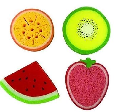 Fully Baby Bathing Sponges For Body Soft Forming Bathing Sponges Fruit Shape Body Bathing Loofah Set Of 2 Pcs Multicolor 10 Gram Pack Of 1