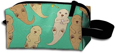 BINGOZZ Funny Otter Animal Makeup Bag Cosmetic Bag Make Up Organizer Toiletry Bag For Women