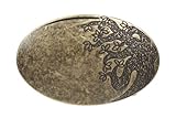 BELTISCOOL Oval Flower Tree Engraving Brass Belt Buckle