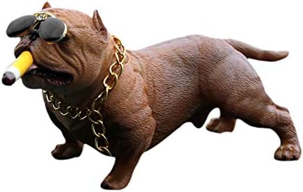 Bully Pitbull Simulated Car Dog Dolls Ornaments Pendant Automobiles Interior Decoration Ornaments Toys Gift Car Accessories (Brown)