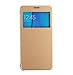 PASONOMI Galaxy Note 5 Case, [Smart Window View] Samsung Galaxy Note 5 Folio Wallet Case - Slim Flip Leather Case for Samsung Galaxy Note 5 (View Series Golden)