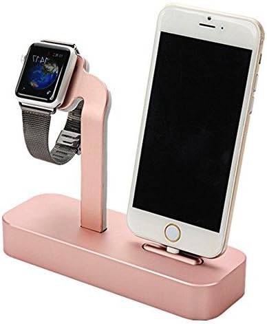 CLEARANCE SALE!!! TaotreeTM Apple Watch Stand & Iphone Stand, 2 in 1 Solid Aluminum Body Desk Charging Station for iPhone 7 / iPhone 7 Plus/iPhone 6s Plus /iPhone 6 /iPhone 6s / iPhone 5s /iPhone 5 /iPhone SE, Apple Watch Charging Stand Cradle Holder Dock for Apple Iwatch, Comfortable Viewing Angle Charging Stand (Rose Gold)