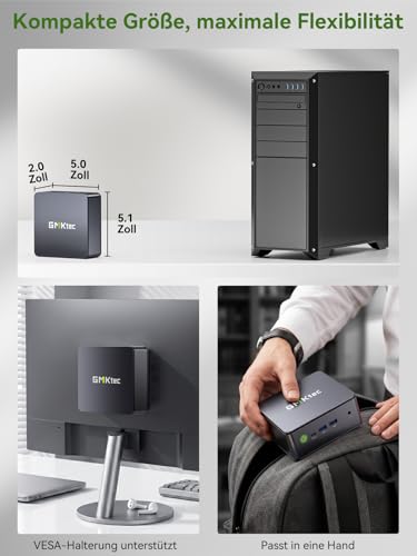 GMKtec G11 Mini PC AMD Ryzen Embedded R2514, 3 Year Support 4C/8T up to 3.7GHz (Beats 3500/N95/N150) 16G DDR4 512G PCIe 3.0 SSD, Dual 2.5G LAN/WiFi 6E/Triple 4K Display for Office/NAS/Soft Router