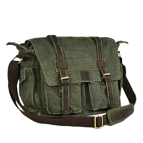 LEATHER VILLAGE Vintage Canvas Messenger Bag