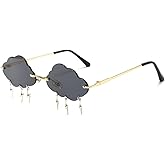 ENTHYI Cloud lightning Sunglasses for Women/Men Rimless Wave Glasses Eyewear for Party Rimless Sun glasses