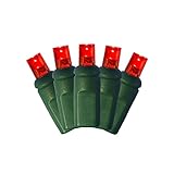 Red LED 5MM Mini Christmas Lights, Professional Grade, Set of 50 Bulbs.