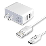 LG V20 Charger - Noot Products 2.1 AMP 2-Port Travel Home Wall Adapter with 3.3ft Type C to A Charging Cable Cord