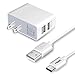 LG V20 Charger - Noot Products 2.1 AMP 2-Port Travel Home Wall Adapter with 3.3ft Type C to A Charging Cable Cord
