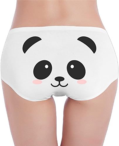 BMCHEERY Female Cute Cartoon Panda Face Cotton Seamless Brief White